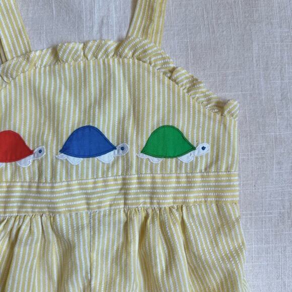 Vintage Fischel by Johnston‎ Romper Yellow Turtles size 4 - Picture 3 of 15
